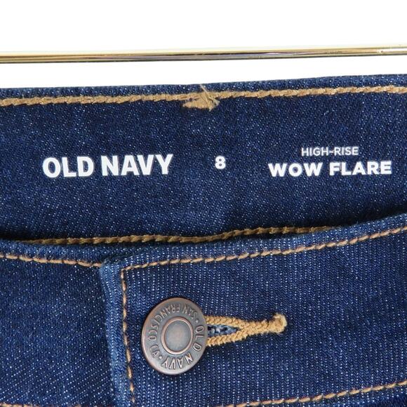 Old Navy High Rise Wow Flare Jeans Dark Wash High Waist Jeans Flared Size 8 - Picture 6 of 7